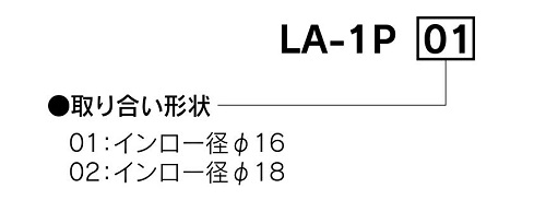 旋轉接頭LA1P系列（1通）型號說明圖