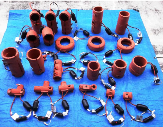 当社自社工場では、連日、ジャケットヒーターの修理・再生・復元の依頼品をお預かりしています。（写真はmksシリコンラバーヒーターのほんの一部です）