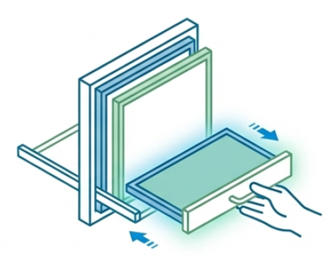 モジュラー式のケミカルフィルターは交換の際に劣化した層のみ交換可能